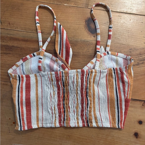 Colorful Striped Crop Top with Bow - Picture 3 of 3